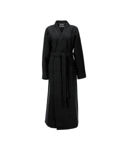 LINNICK Sauna Badjas Wafel Katoen Kuitlengte - black
