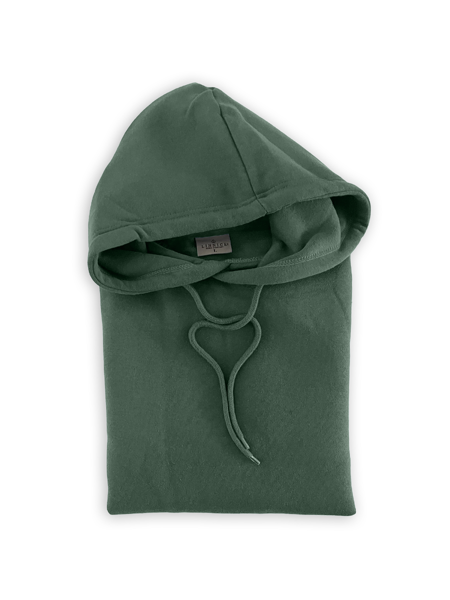 LINNICK Unisex Hoodie Sweater - dark green
