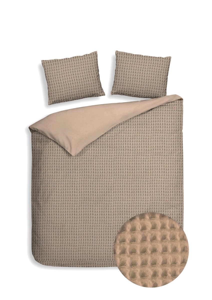 Heckett Lane Dekbedovertrek Katoen Vafala - pale khaki 200x200/220cm