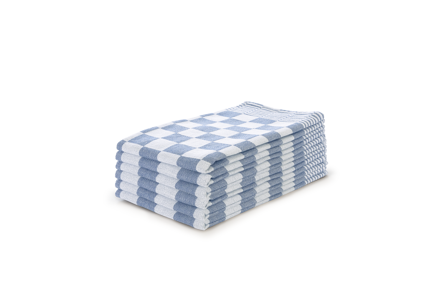 LINNICK Theedoekenset Blok 65x65cm - blauw - set van 6