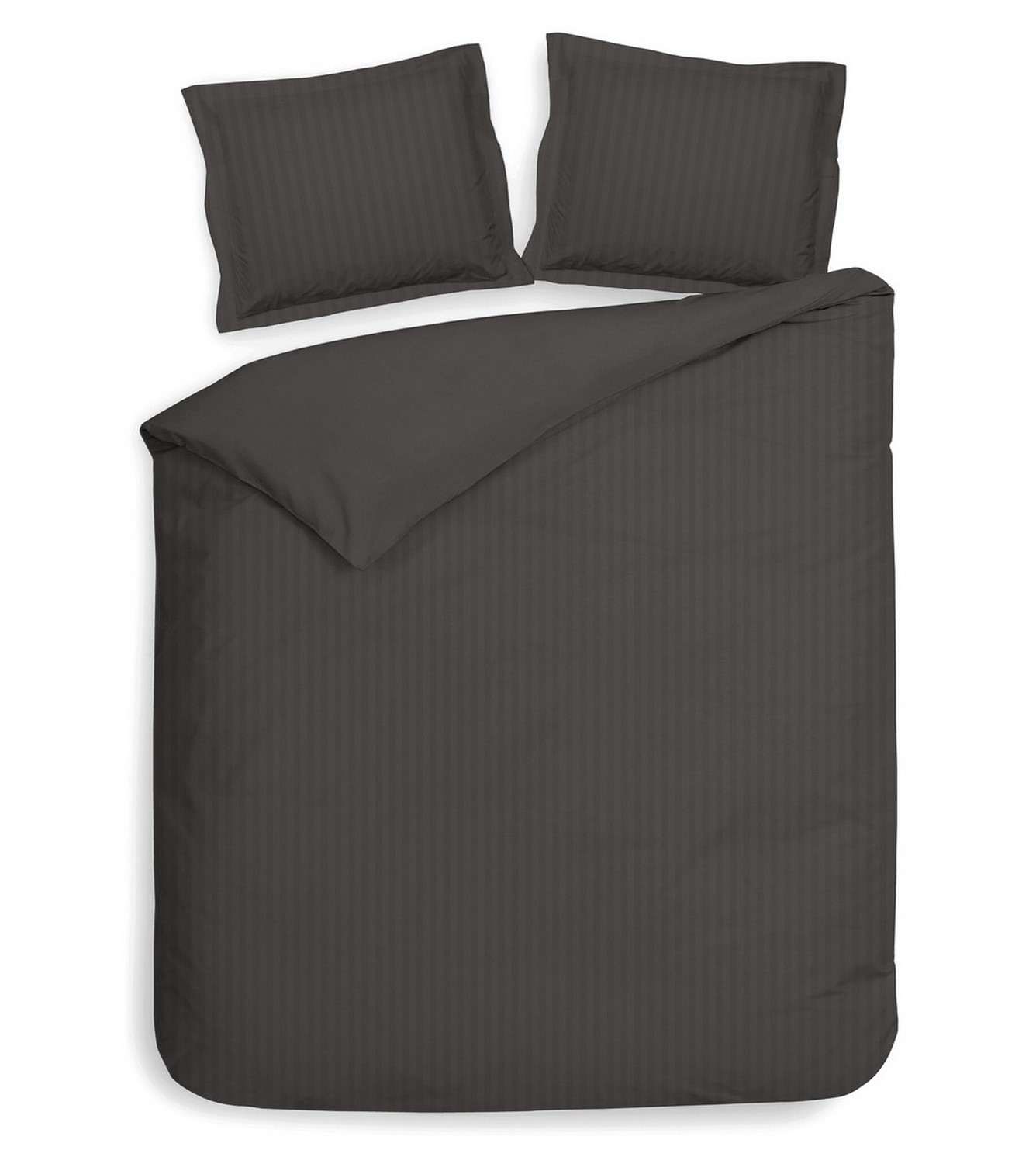 Heckett Lane Dekbedovertrek Katoen Satijn Banda - classic anthracite