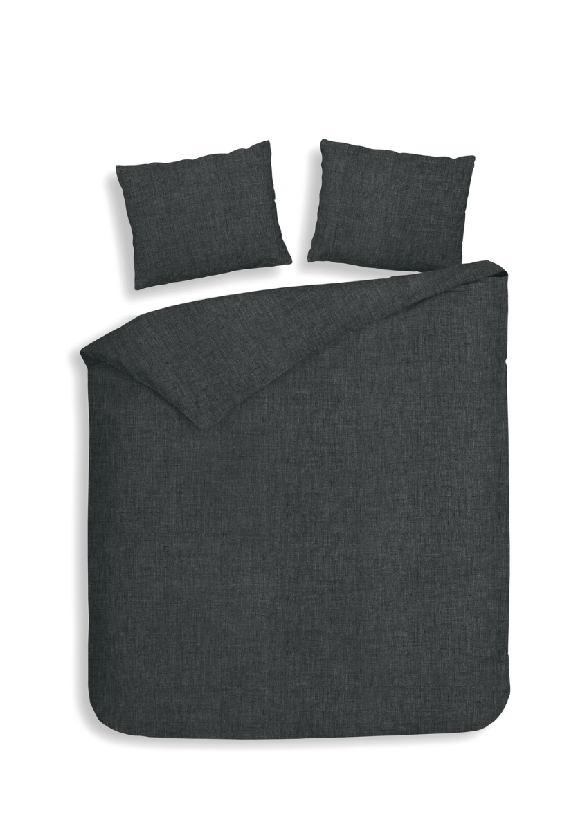 Heckett Lane Dekbedovertrek Flanel Franela - anthracite 240x200/220cm