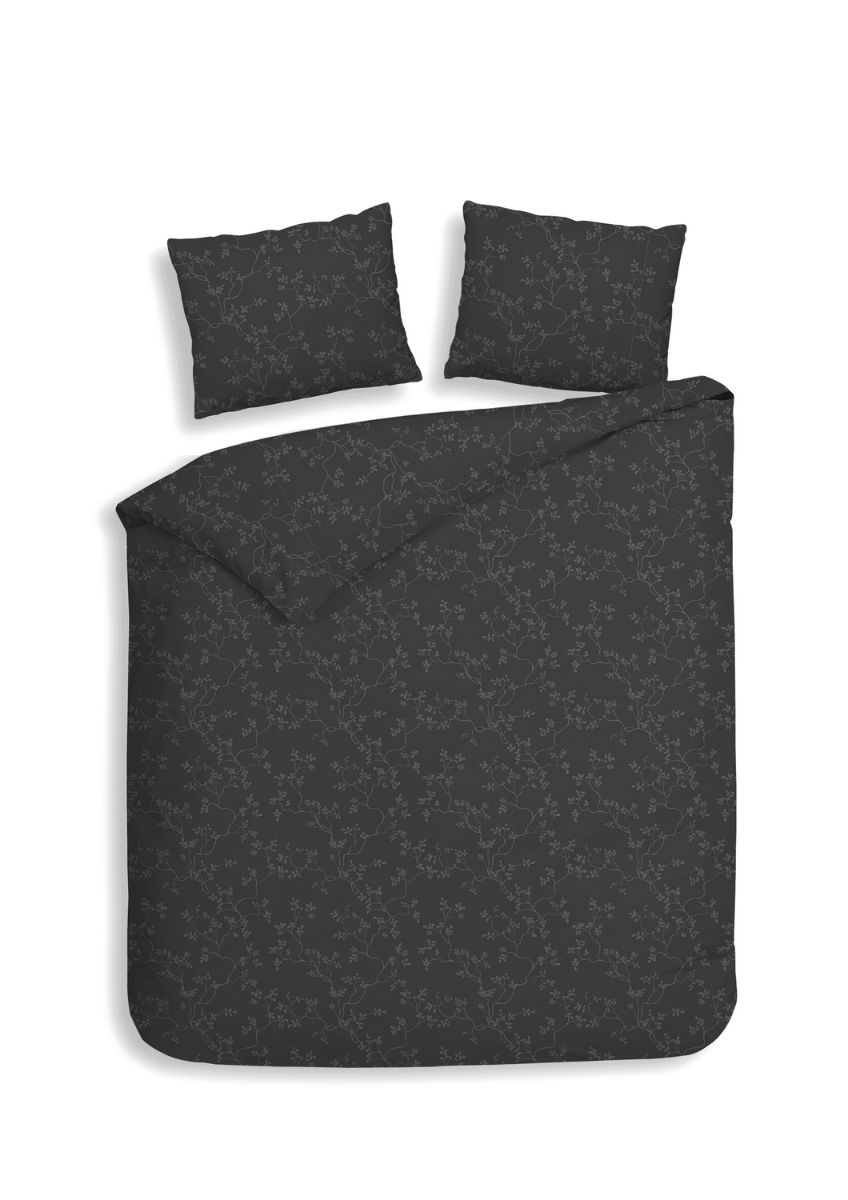 Heckett Lane Dekbedovertrek Flanel Alloro - anthracite 200x200/220cm