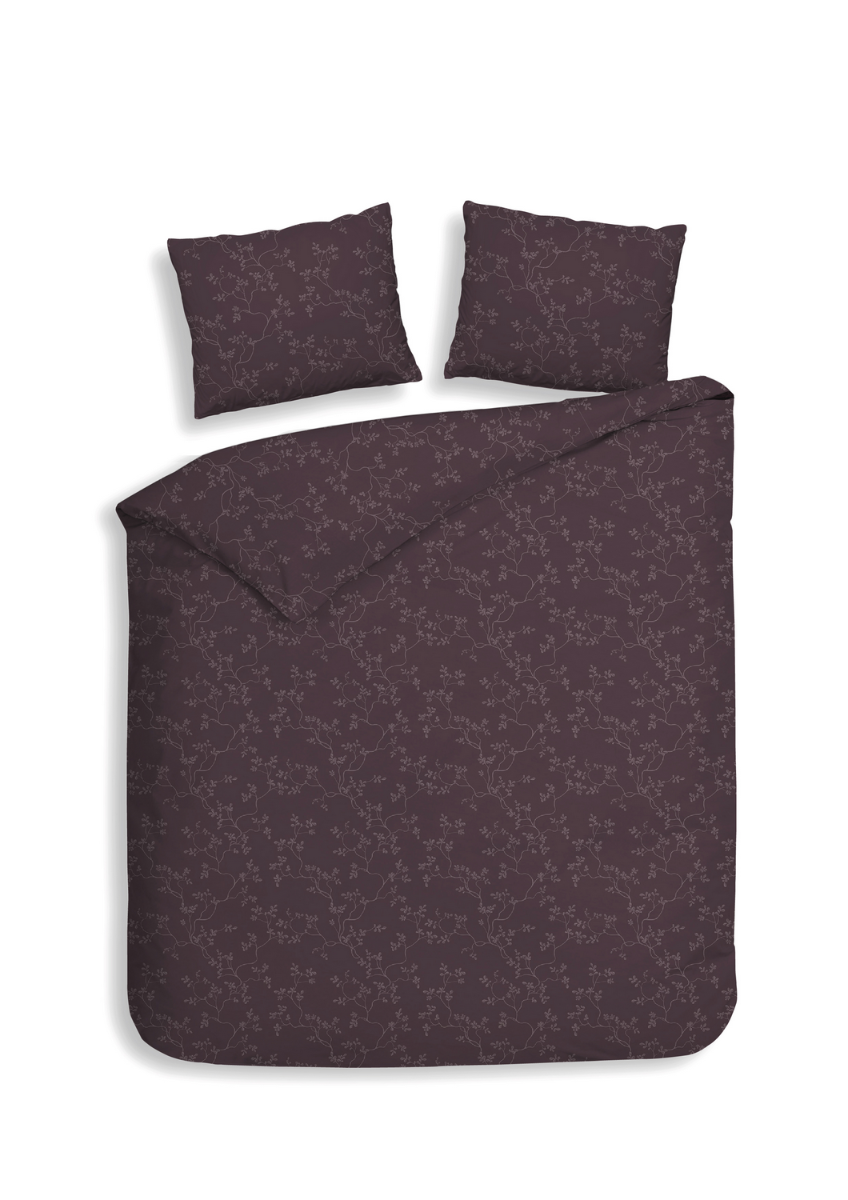 Heckett Lane Dekbedovertrek Flanel Alloro - blackberry wine 260x200/220cm