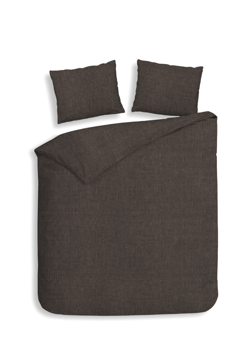 Heckett Lane Dekbedovertrek Flanel Franela - coffee quartz 240x200/220cm