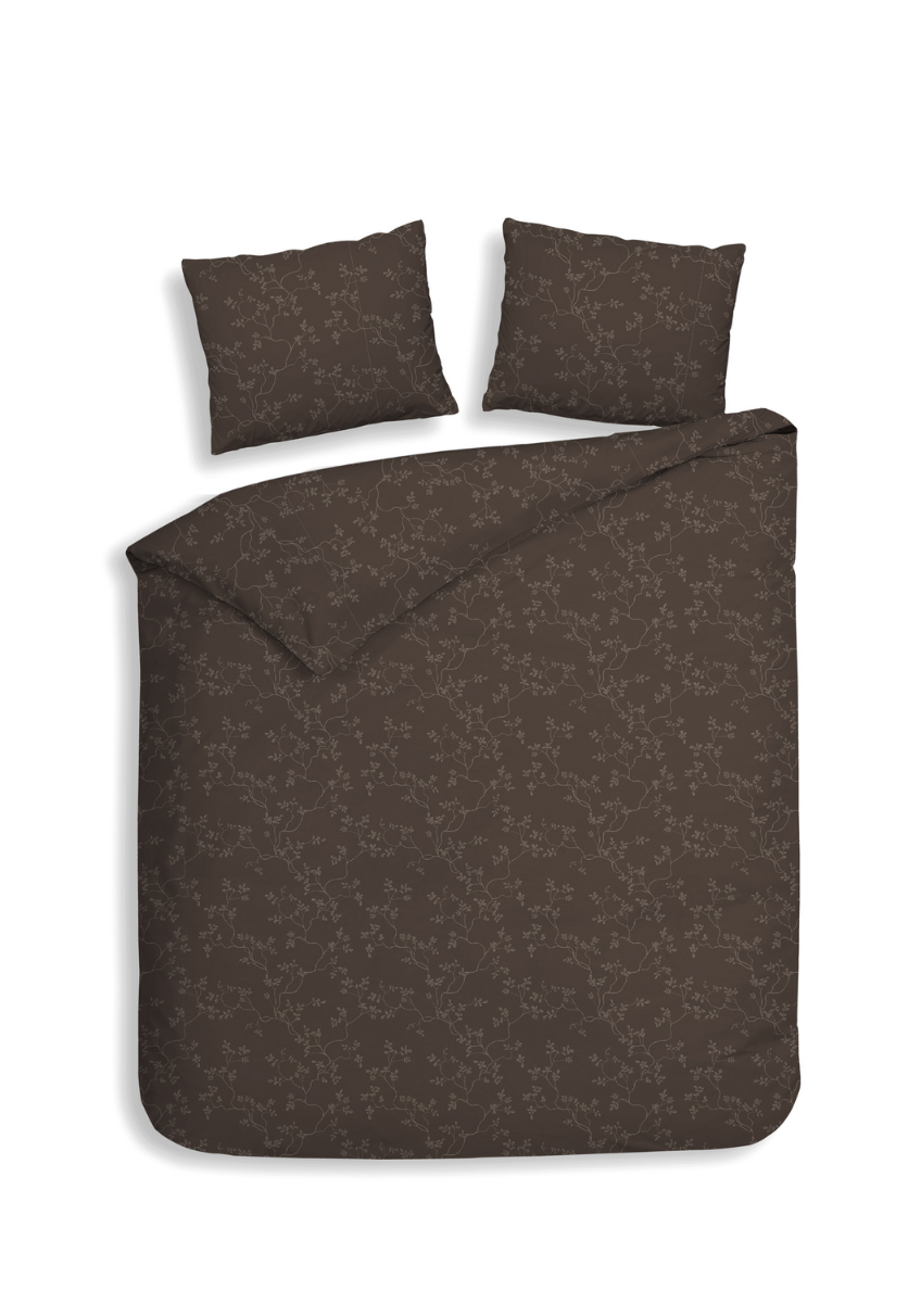 Heckett Lane Dekbedovertrek Flanel Alloro - coffee quartz 260x200/220cm