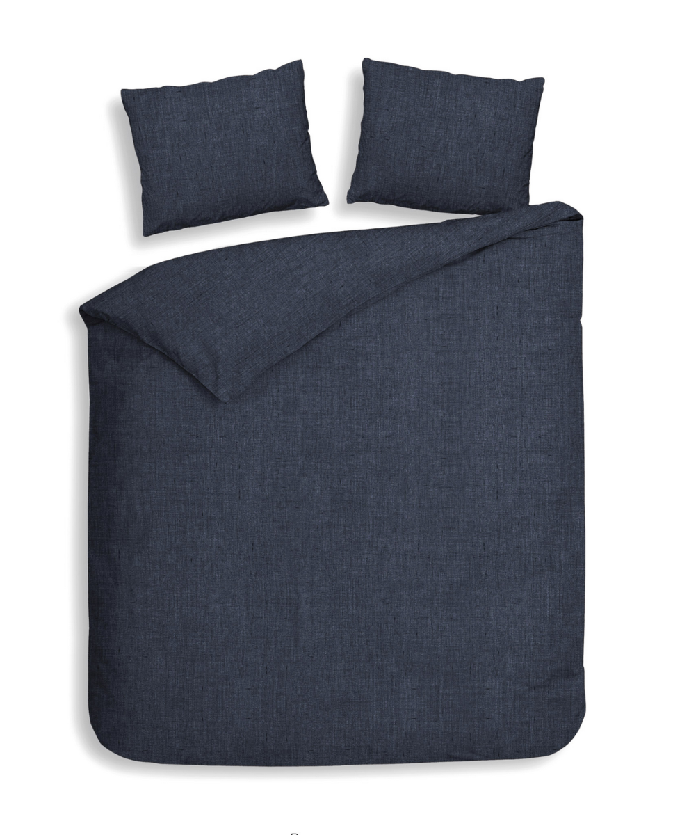 Heckett Lane Dekbedovertrek Flanel Franela - dark blue 240x200/220cm