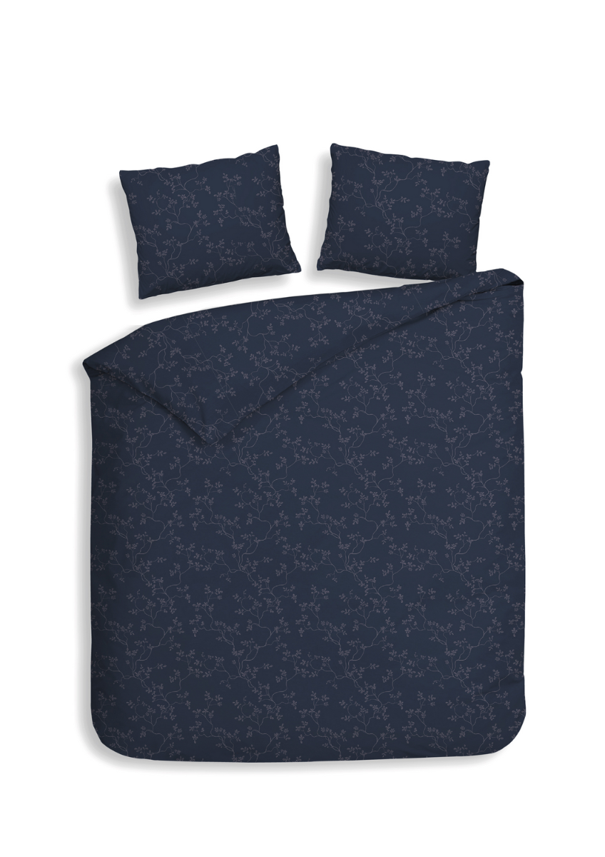Heckett Lane Dekbedovertrek Flanel Alloro - dark blue 260x200/220cm
