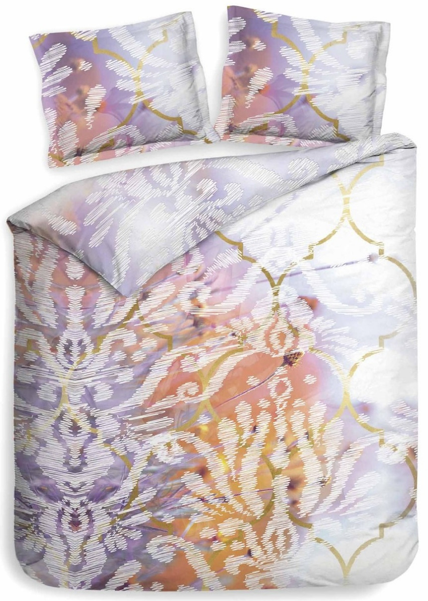 Heckett Lane Dekbedovertrek Katoen Vernet - orange coral 260x200/220cm