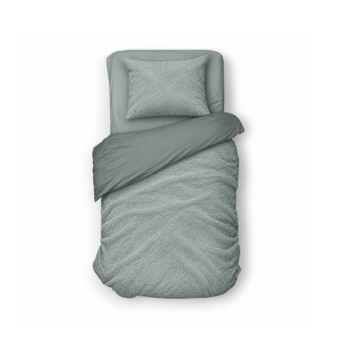 Eleganzzz Dekbedovertrek Teddy Pluche - jade 140x200/220cm