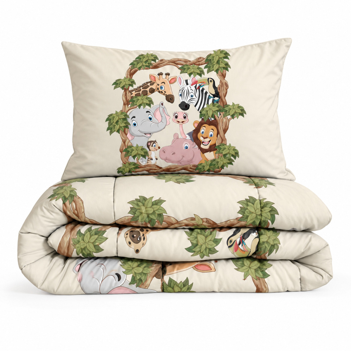 Eleganzzz Eazy Kinderdekbed Zonder Overtrek Inclusief Kussensloop Jungle Kingdom - multi 140x200cm