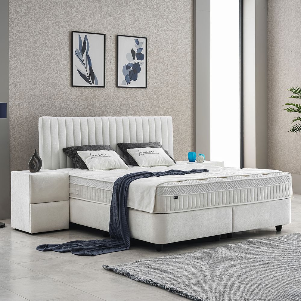Bedssupply Boxspring met Opbergruimte Laura - ivoor