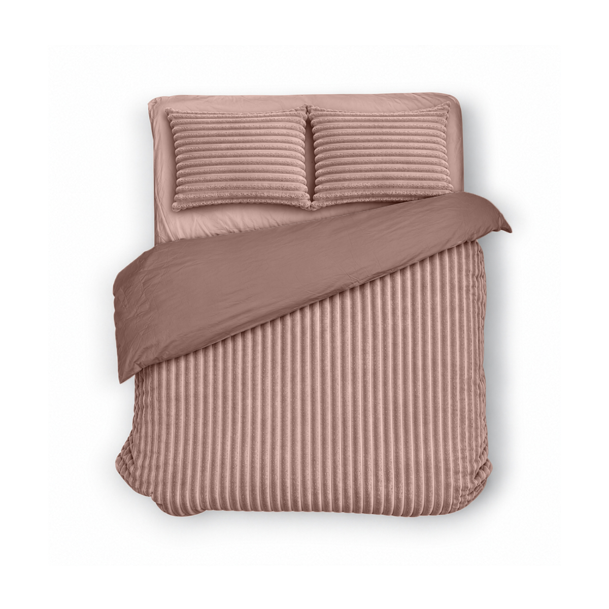 Eleganzzz Dekbedovertrek Teddy Rib Fleece - light pink