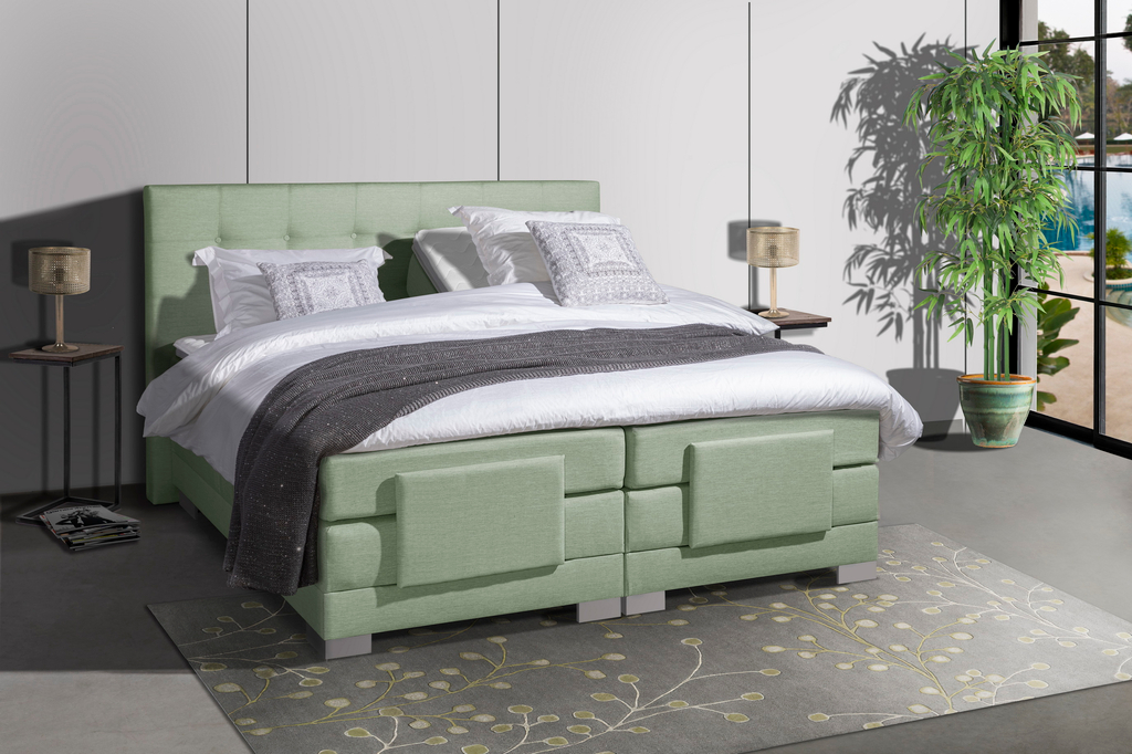 Mörgenn Elektrische Boxspring Nauplion Compleet - groen 140x200cm