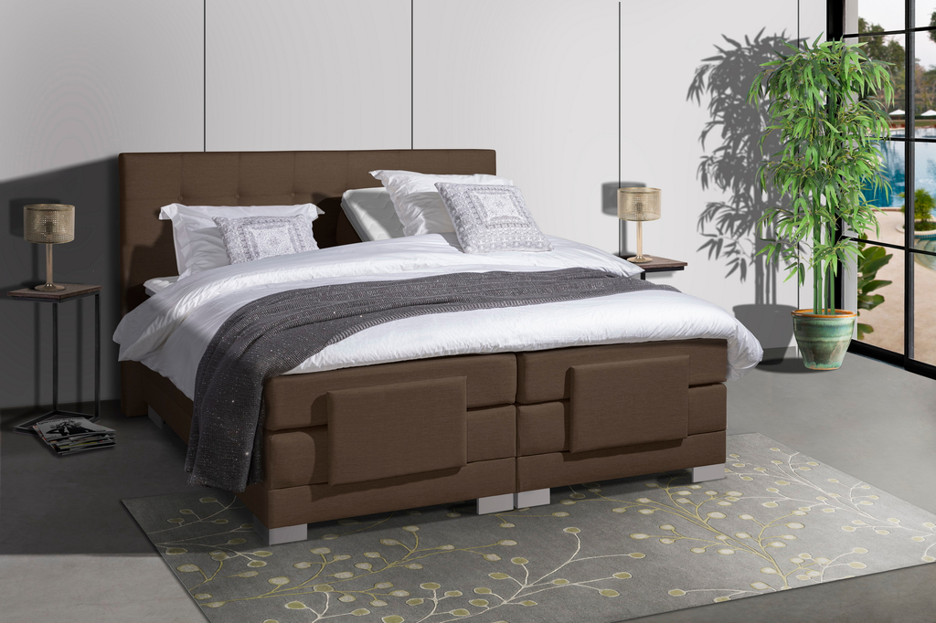 Mörgenn Elektrische Boxspring Nauplion Compleet - bruin 160x200cm