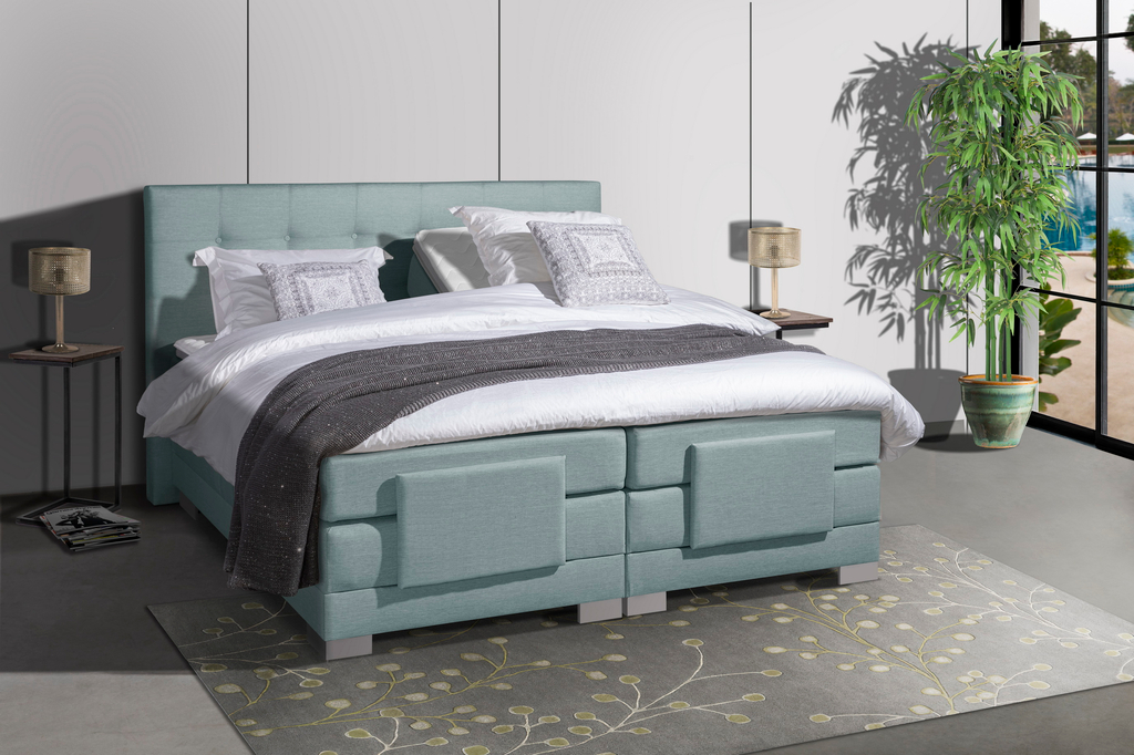 Mörgenn Elektrische Boxspring Nauplion Compleet - blauw 180x200cm