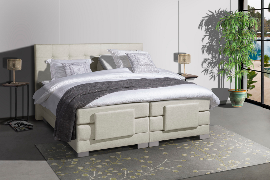 Mörgenn Elektrische Boxspring Nauplion Compleet - beige 160x200cm