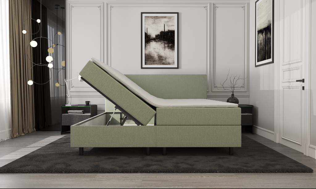 Mörgenn Opberg Boxspring - groen 160x200