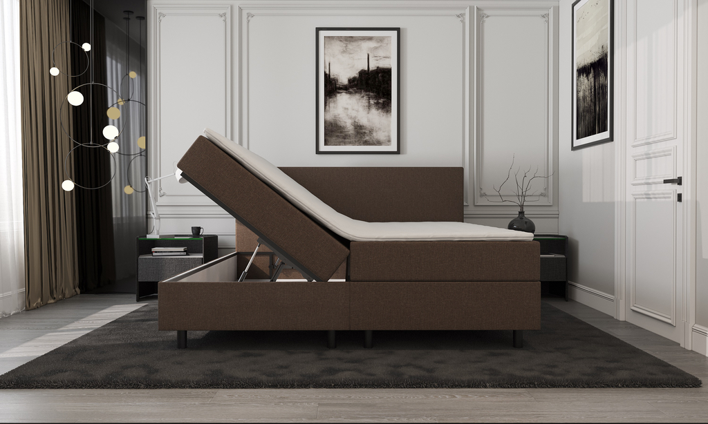 Mörgenn Opberg Boxspring - bruin 160x200