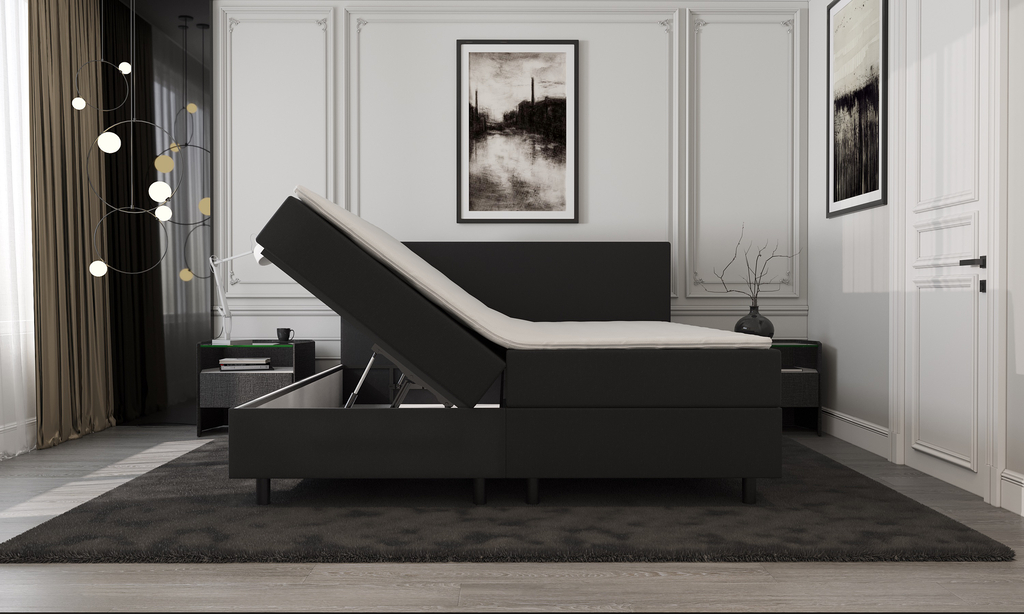 Mörgenn Opberg Boxspring - zwart 160x200