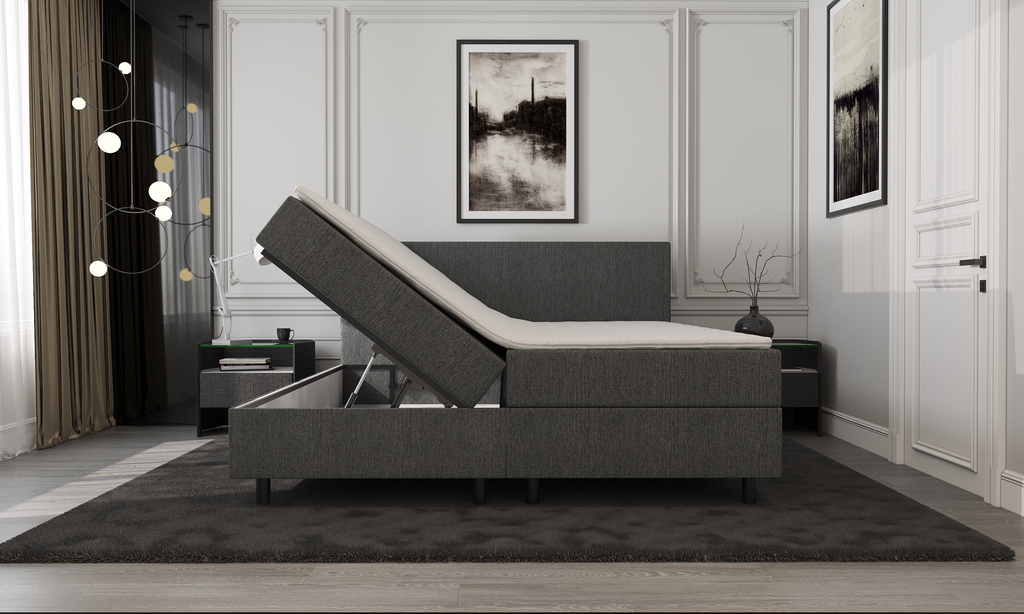 Mörgenn Opberg Boxspring - antraciet 160x200