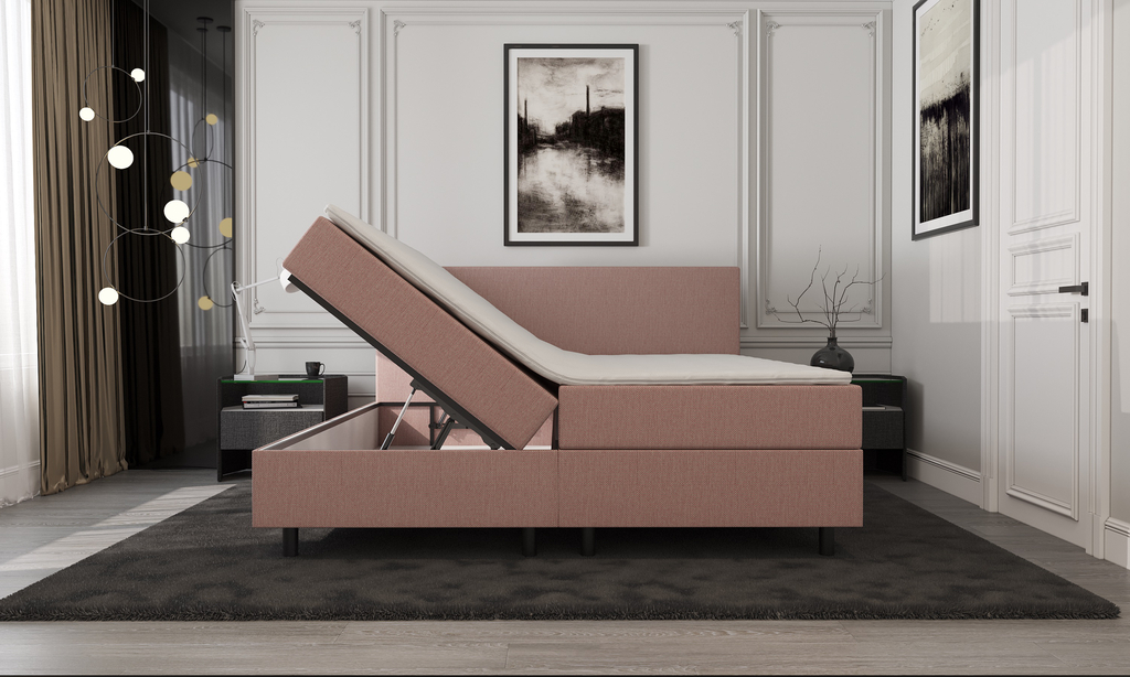 Mörgenn Opberg Boxspring - oud roze 160x200