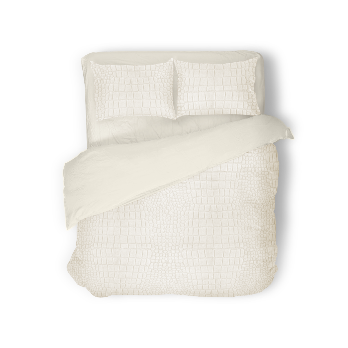 Eleganzzz Dekbedovertrek Micro Mink Crocodile - off white