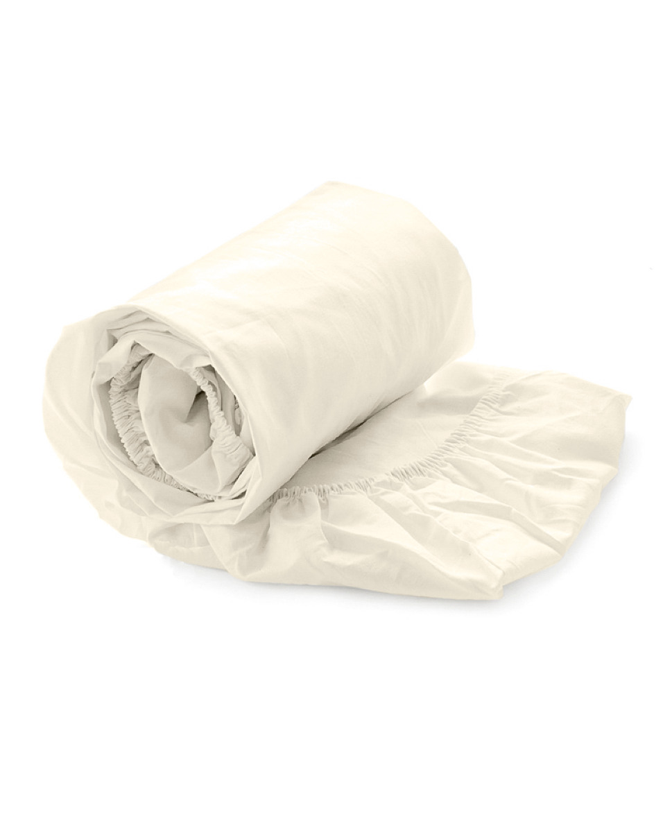 Yellow Hoeslaken Sweet Mumbai Katoen Perkal 40cm Hoekhoogte - off white