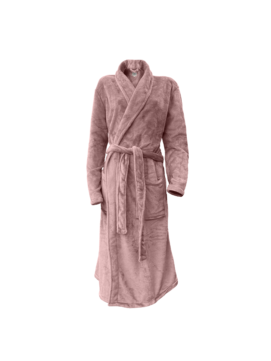 LINNICK Flanel Fleece Badjas Uni - old rose