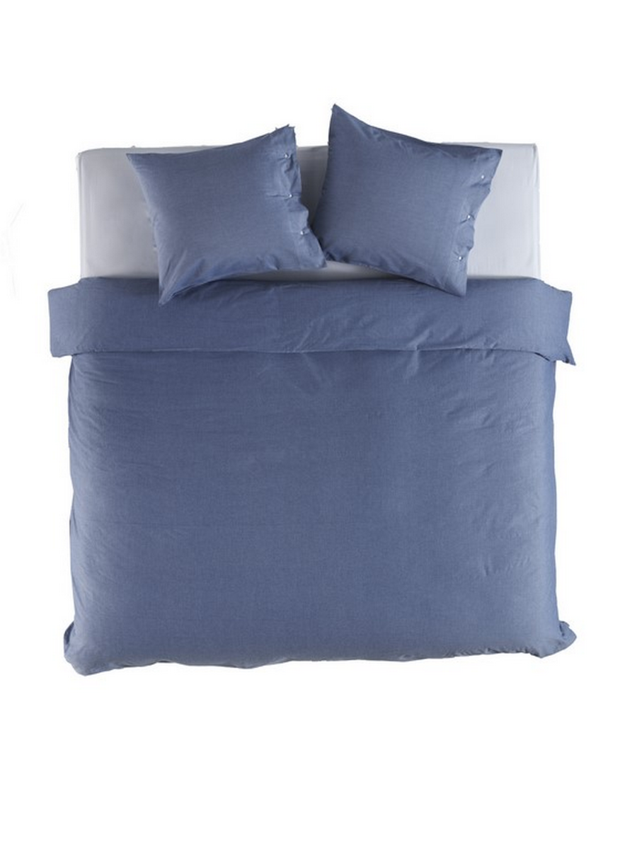 Yellow Dekbedovertrek Katoen Ostia - estate blue 200x200/220cm