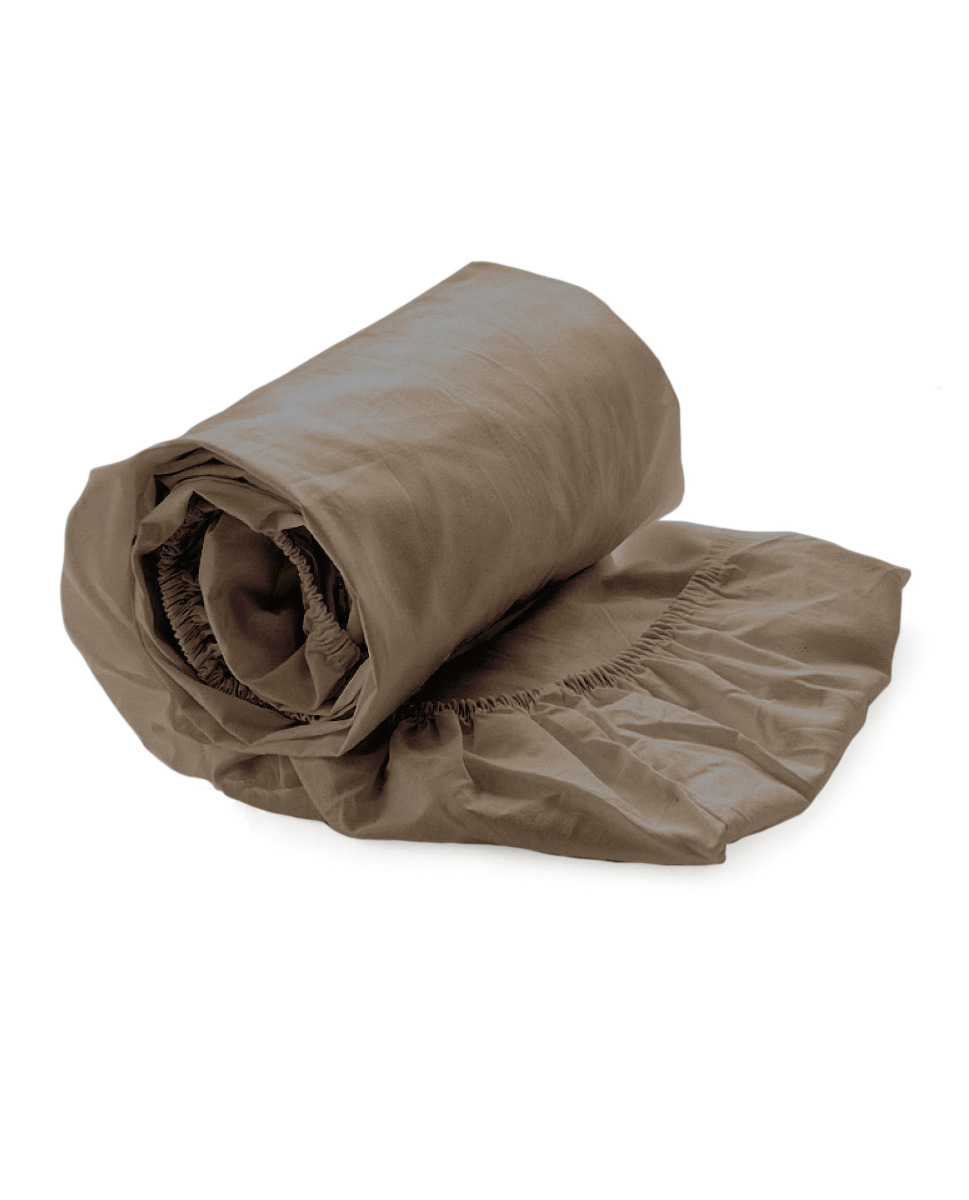 Yellow Hoeslaken Sweet Mumbai Katoen Perkal 40cm Hoekhoogte - plaza taupe