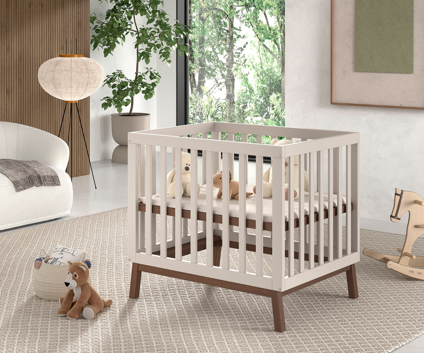 JAXX Baby Box Sezane met Verstelbare Bodem - 75x95cm clay