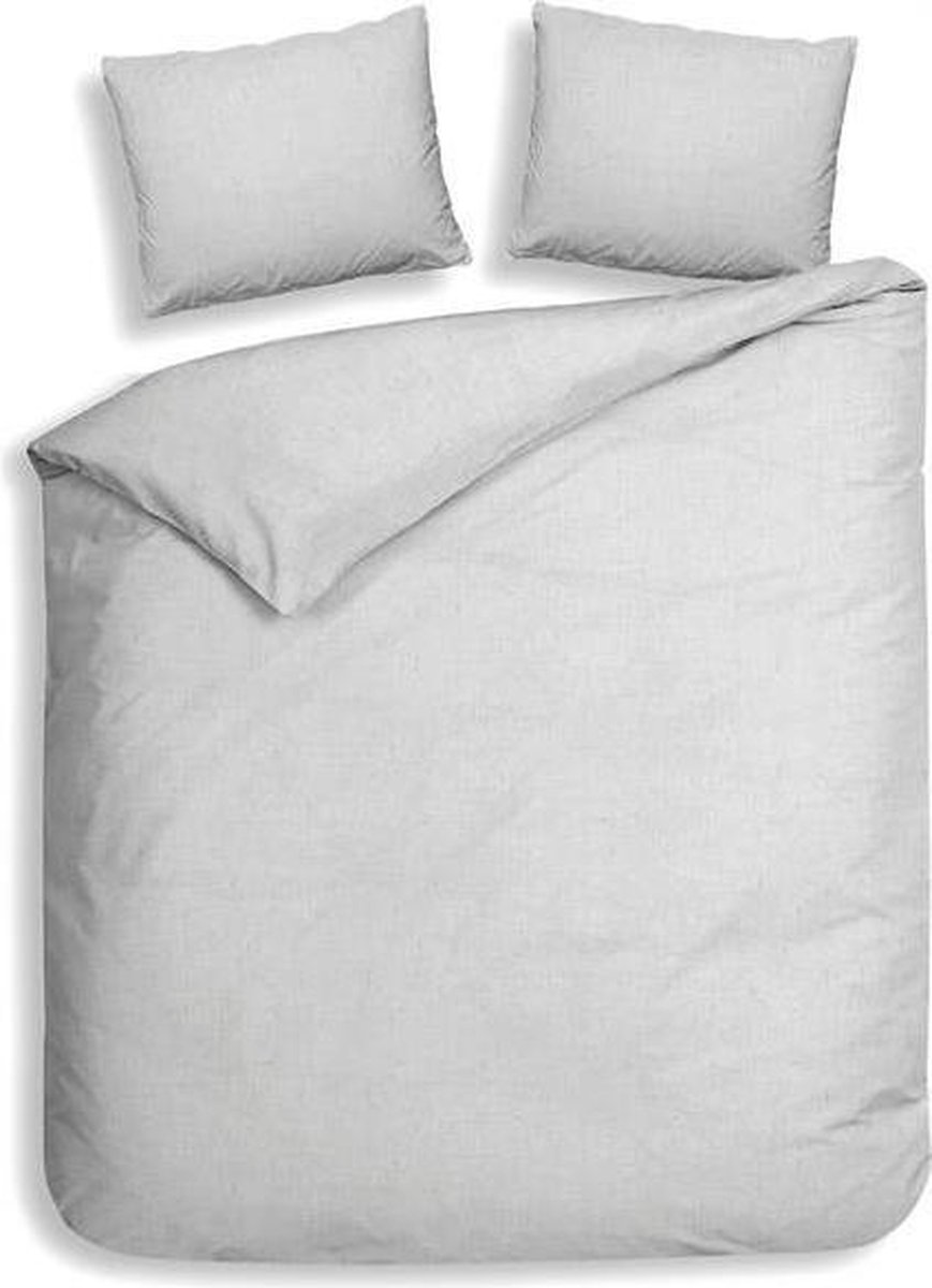 Heckett Lane Dekbedovertrek Flanel Franela - silver grey  240x200/220cm