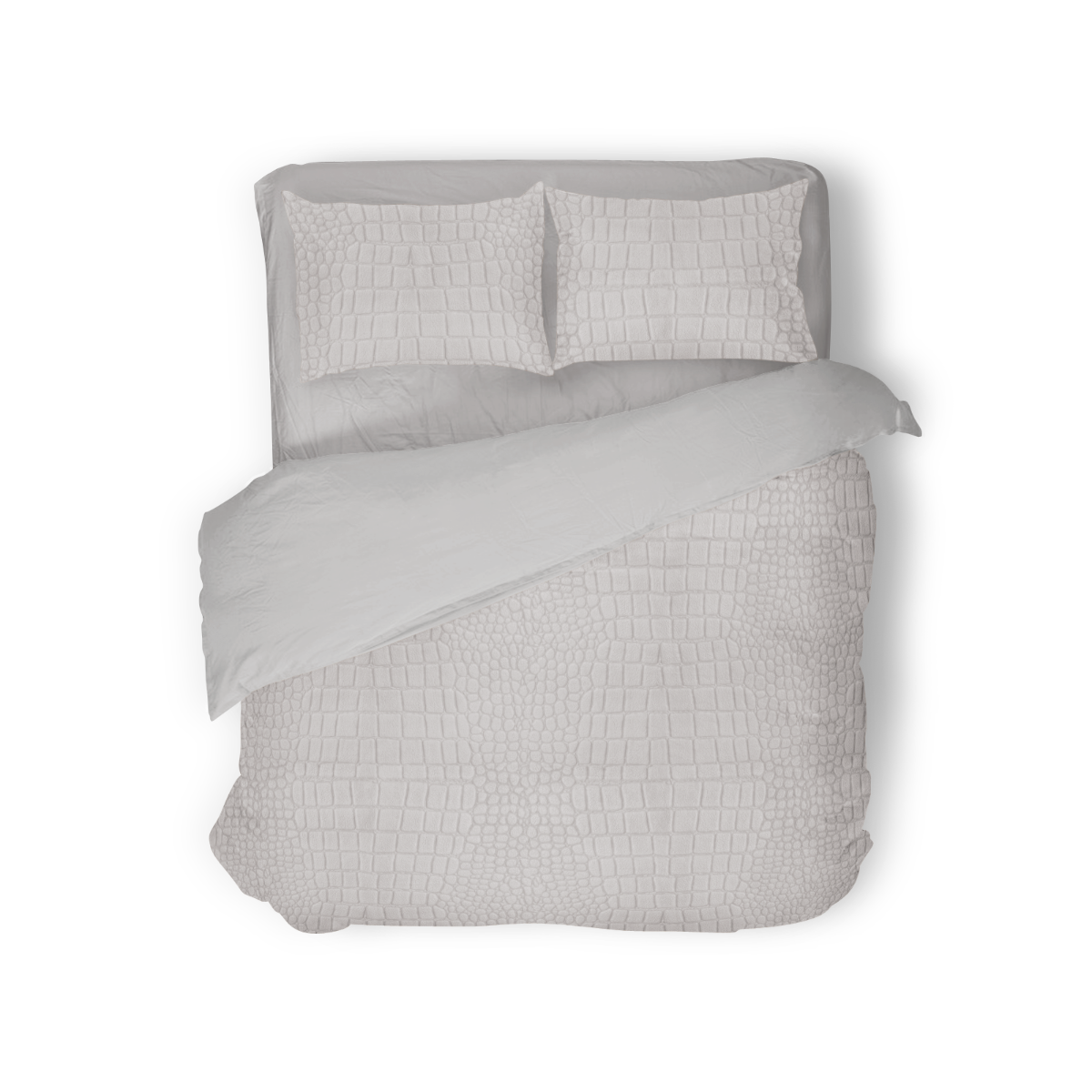 Eleganzzz Dekbedovertrek Micro Mink Crocodile - silver grey
