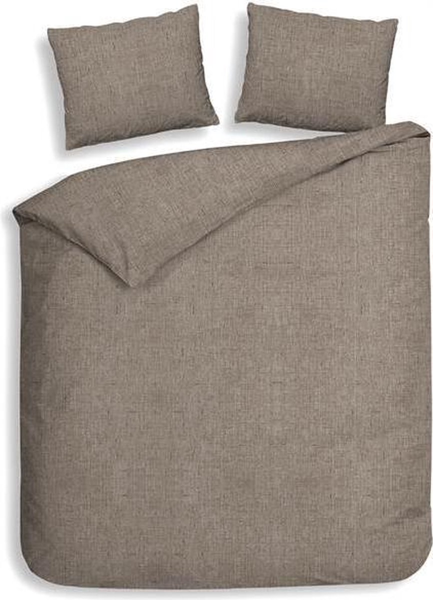 Heckett Lane Dekbedovertrek Flanel Franela - taupe 240x200/220cm