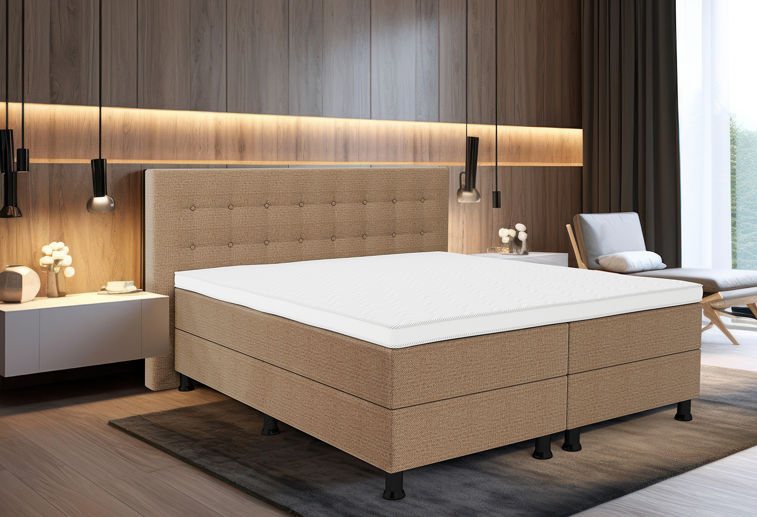 Aanbieding Boxspring Compleet Tymo - beige 180x200cm