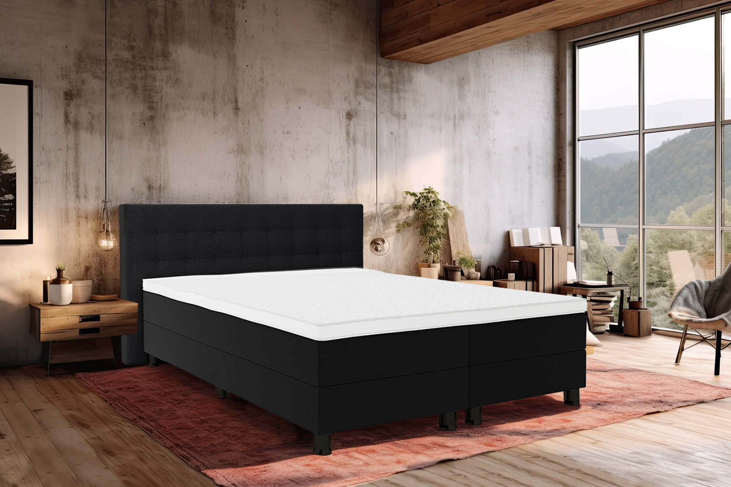 Aanbieding Boxspring Compleet Tymo - zwart 180x200cm