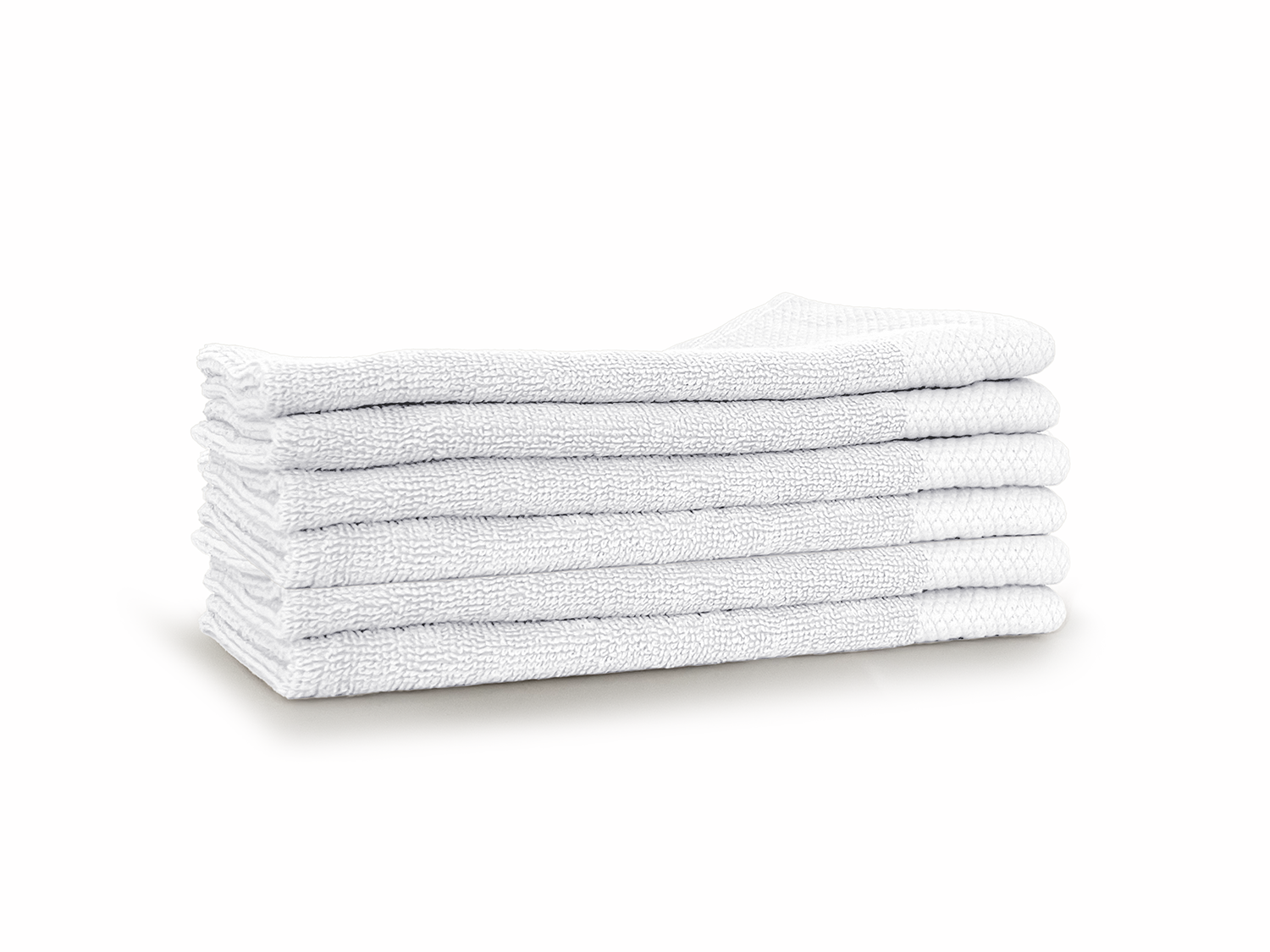 LINNICK Diamond Badstof Gastendoek 100% Katoen 30x50cm - white - set van 6 LINNICK Diamond Badstof Gastendoek 100% Katoen 30x50cm - white - set van 6