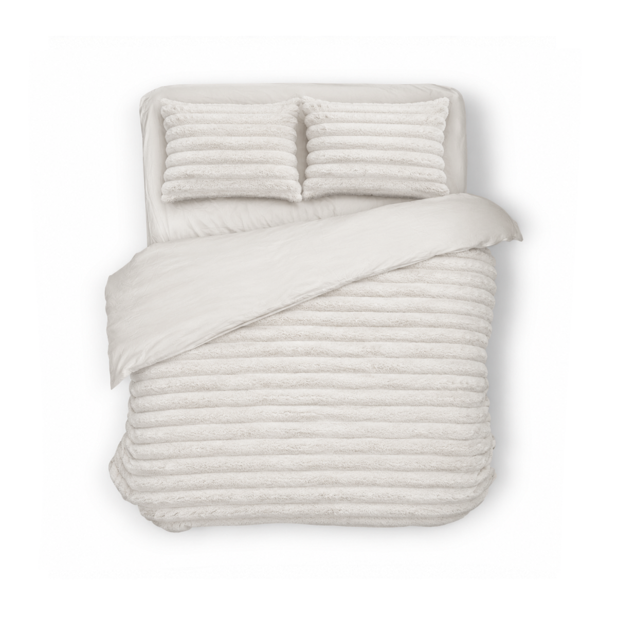 Dekbedovertrek Teddy Rib Softline - off white