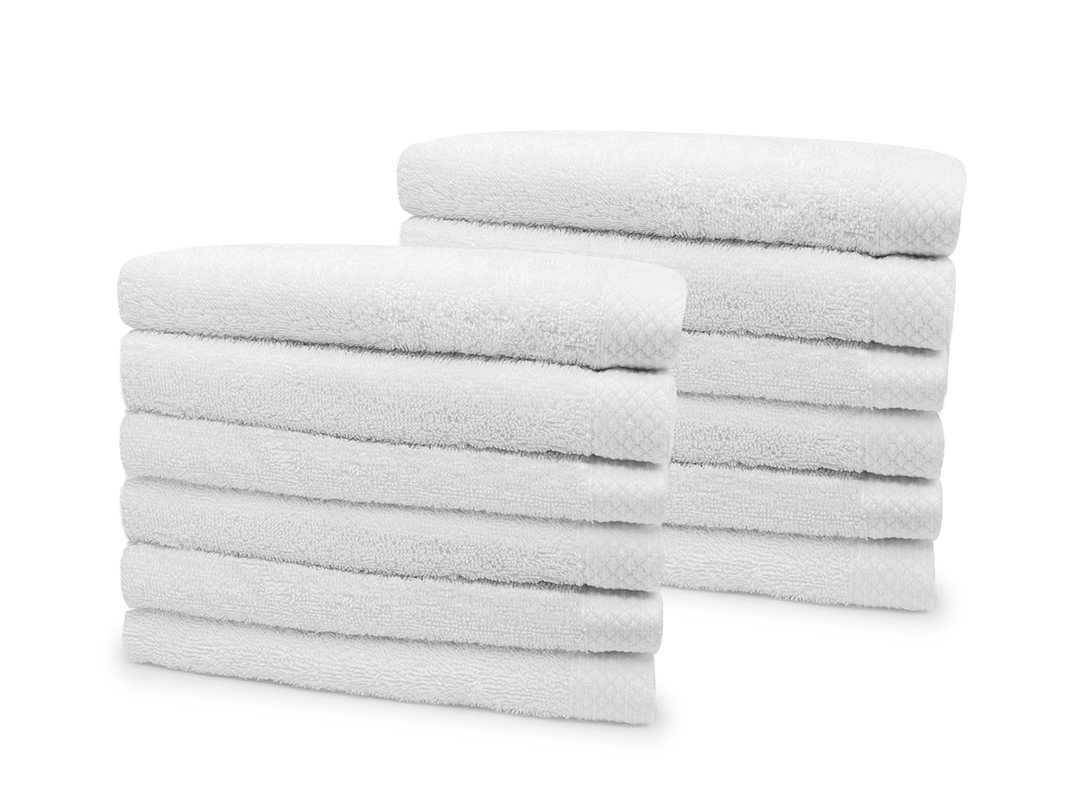 Eleganzzz Badstof Handdoek 100% Katoen 50x100cm - white - Set van 12