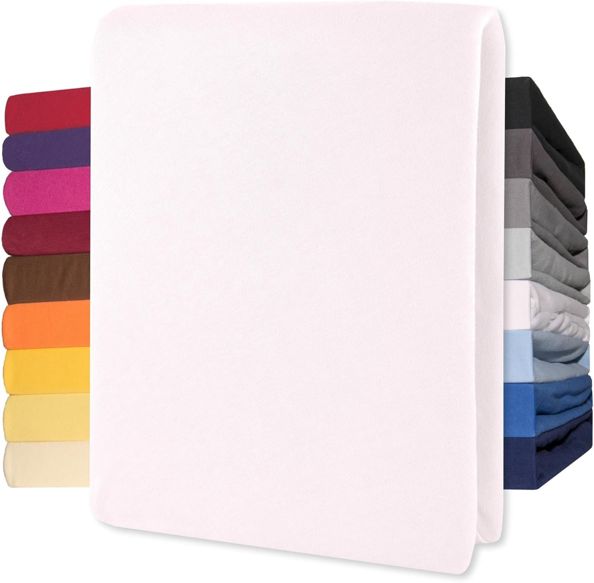 Lucina Hoeslaken Jersey Katoen Stretch 30cm Hoge Hoek - wit