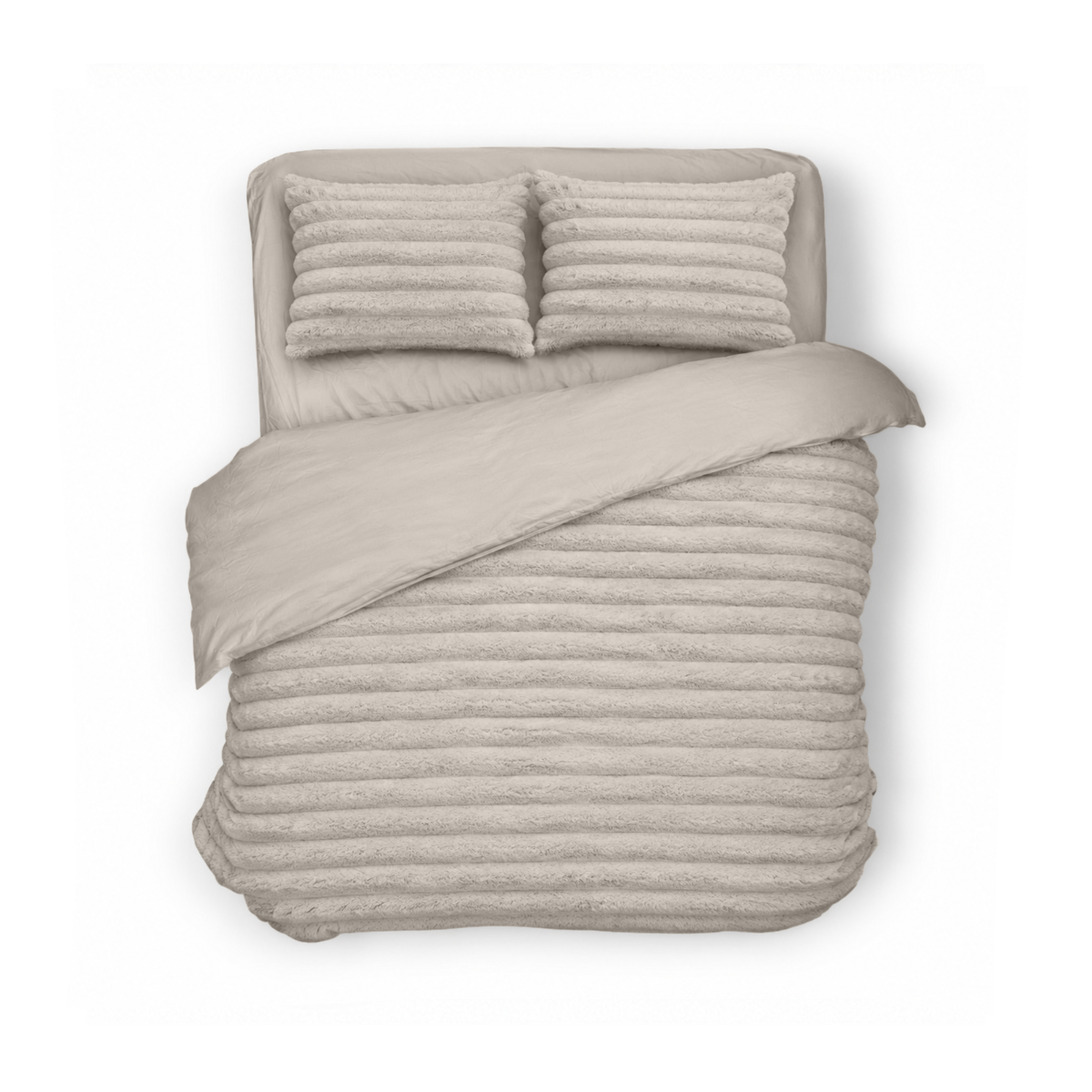 Dekbedovertrek Teddy Rib Softline - sand