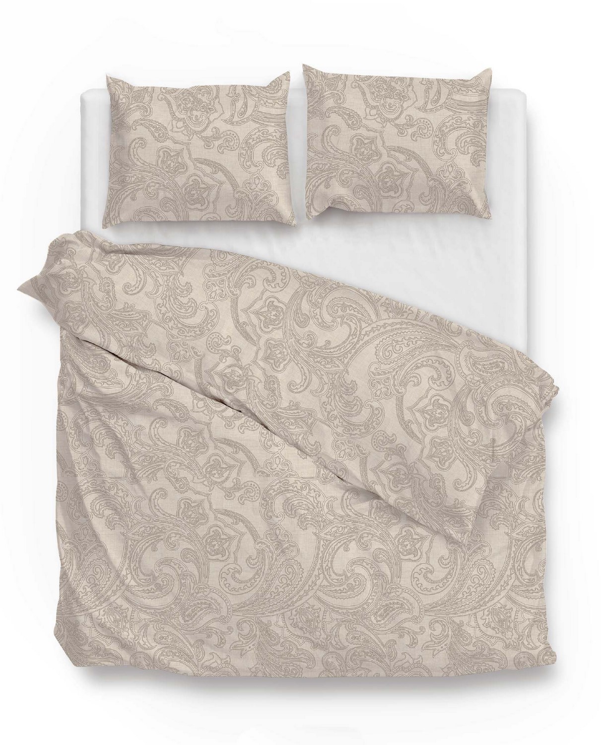 Zo Home Dekbedovertrek Katoen Paisley di Lino - sandy beige 240x200/220cm